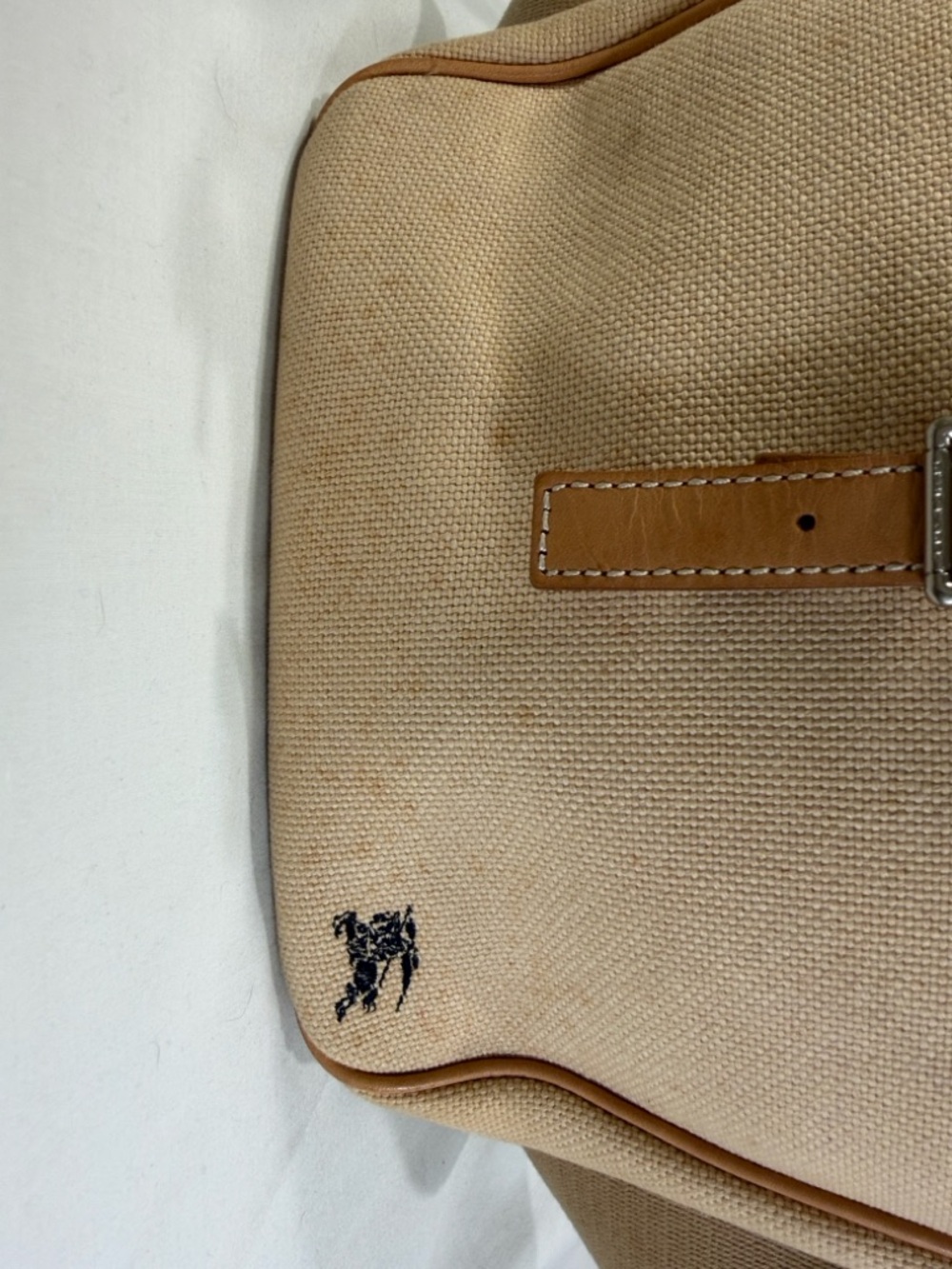 Burberry Blue Label Canvas Leather Crossbody Bag Tan Vintage Adjustable Strap - Picture 5 of 16